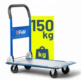 pallit Transportwagen klappbar in Blau 150 kg Tragkraft Plattformwagen mit Antirutschbeschichtung Transporthilfe