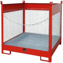 Fass Stapelpalette FSP 4 D lackiert RAL3000 Feuerrot Umwelt Lagertechnik