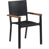 vidaXL Polyrattan Gartenstühle 56 x 55 x 88 cm schwarz 2 St. 43937