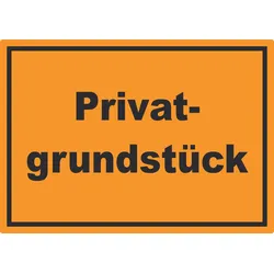 HB-Druck Privatgrundstück Aufkleber schwarz-orange A6 (105x148mm)