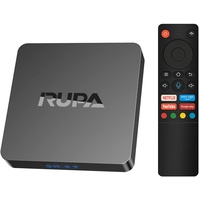 RUPA Android TV Box, IPTV Box 11.0 RAM 4GB ROM 32GB Amlogic S905Y4 Unterstützung 4K 3D BT5.0 Dual WiFi 2.4G/5G HDMI 100M Smart Media Box mit Sprachfernbedienung