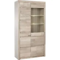 Home Affaire Vitrine »Silkeborg«, teilmassiv, schöne grifflose Optik, weiß