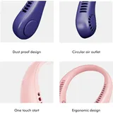 Tragbarer, Wiederaufladbarer, Kabelloser Nackenventilator, Blattloses Modell, Grünes Abs-gehäuse, 200 G, 1200 Mah, Für Outdoor-sport, Büro Und Reisen