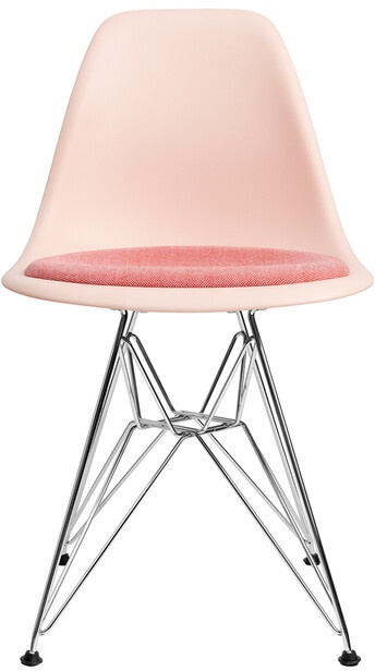 Vitra Stuhl Eames Plastic Side Chair DSR 83x46.5x55 cm pink, Gestell: verchromt, Designer Charles & Ray Eames