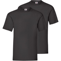 Doppelpack Fruit of the Loom Valueweight T-Shirt, schwarz, S