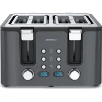 Arendo Toaster, 4 Scheiben, Kurzschlitz, Edelstahl, Wärmeisolierendes Doppelwandgehäuse, Automatik,