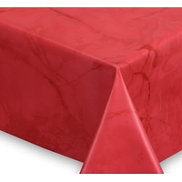 Beautex Tischdecke Wachstuchtischdecke abwischbar, Gartentischdecke Marmorstein (1-tlg) rot Oval - 140 cm x 240 cm