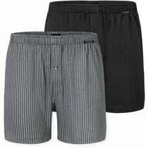 SCHIESSER Boxershorts Multipacks grau/schwarz S 2er Pack