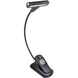 K&M 12264 Notenpultleuchte T-Model LED FlexLight rechargeable - Schwarz - mit Akku, Clip-Befestigung, Schwanenhals, 4200 Lux