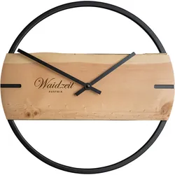 Waidzeit 33-WNZ-04 Wanduhr modern, aus echtem, heimischen Zirben-Vollholz gefertigt