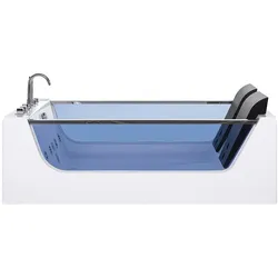 Whirlpool Badewanne weiß rechteckig mit LED 180 x 120 cm CURACAO