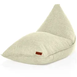 Green Bean© Indoor XXL Sitzsack 150x100x100cm mit EPS-Perlen Füllung - Kuschelig Weich Waschbar - Drinnen Stoff Sitzkissen -  Beige