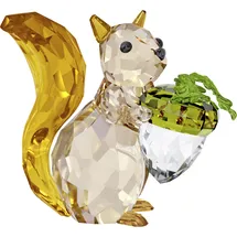 Swarovski Idyllia Eichhörnchen und Eichel, Fantasievolle Kristallfigur mit Strahlenden Kristallen