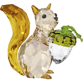 Swarovski Idyllia Eichhörnchen und Eichel, Fantasievolle Kristallfigur mit Strahlenden Kristallen