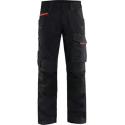 BLAKLÄDER Service Bundhose Damen Service Plus, schwarz / rot, Konfektionsgröße DE: 46