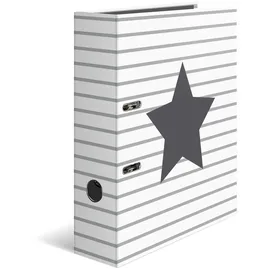 Herma Ordner 2-Ring mit Motiv, 70mm, A4 Stars Weiß gestreift
