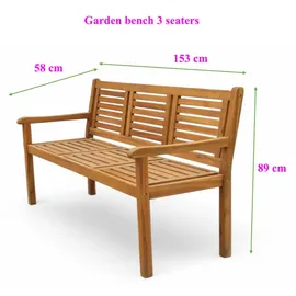 prestige home living outdoor 3-Sitzer Gartenbank 153 x 90 x 57 cm Braun