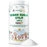 Pharmavital Vegan Sugar Xylit - Tafelsüsse aus 100% Xylitol kalorienreduzierter Zuckerersatz Süßungsmittel Birkenzucker Zuckerfrei Zahnfreundlich 1100g, in Deutschland produziert