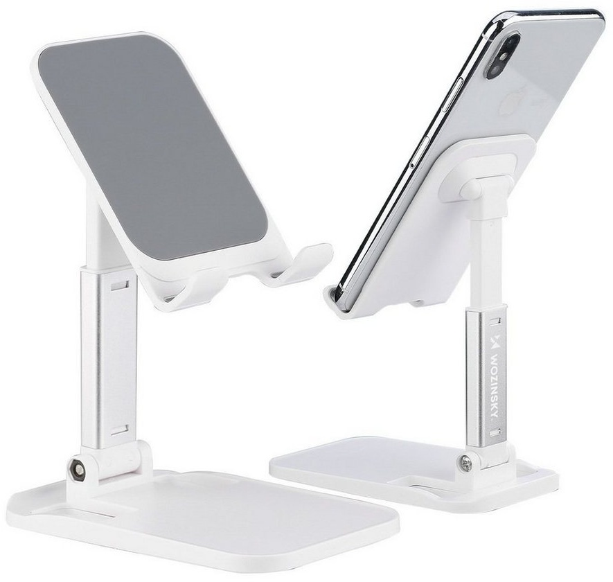 Wozinsky Klappbarer Tischständer für Telefon und Tablet Handyhalterung Smartphone-Halterung weiß