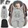 Kidiz KIDIZ® Baby Einschlagdecke Babyschale Winter Herbst Babydecke mit Kapuze & Tasche Universal Fußsack kompatibel mit Maxi-Cosi, Römer, Buggy, Kinderwagen & Autositz isolierend gegen Wind, Nässe & Kälte