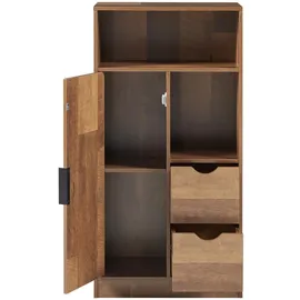 [en.casa] Badezimmerschrank Namsskogan 100x50x25cm Walnussoptik