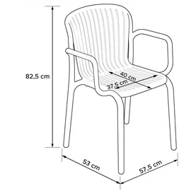 konsimo® Gartenstuhl 57,5 x 53 x 82,5 cm grau 2 St.