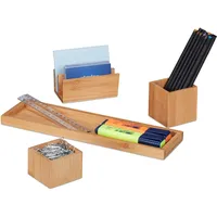 Relaxdays Schreibtisch Organizer, Büro Set 4-teilig, Stiftehalter, Ablage, Briefhalter,