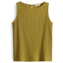 Opus Damen Top | Jerseytop IPOMA Slit Regular in Rippstruktur Tropical Moss, 38