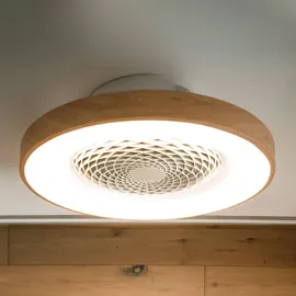 Mantra Iluminación Tibet Deckenventilator mit LED holz/weiß