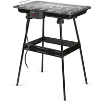 Girmi BQ2100 Grill mit Stand, 2200 W, große Kochfläche 51 x 30 cm, Edelstahl, 51 x 30 cm, Schwarz