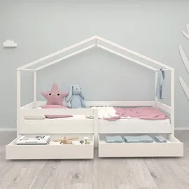roba Hausbett 90 x 200 cm Holz massiv weiß