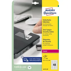 AVERY Zweckform Sicherheitsetiketten, 45,7 x 21,2 mm