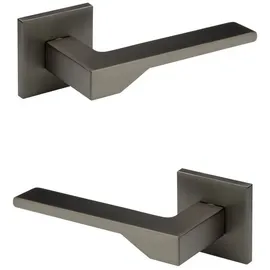 HEXIM Designer Türgarnitur, Zimmer Türgriff wc / Bad Aluminium matt in 4 Farben - Ricardo Borelli Q02: graphit matt, Türgriffe