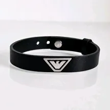 Emporio Armani Herren Armband Leder schwarz EGS3128040 Größe 18