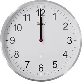 MEBUS Funk-Wanduhr 30,0 cm Ø30cm grau/silber/weiß