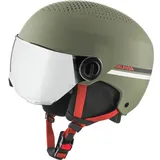 Alpina Kinder Zupo Visor Q-lite Skihelm, Olive-red matt, 48-52