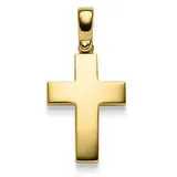 HOPLO Kreuzanhänger Anhänger Kreuz massiv Gold - 585 14 Karat Gelbgold, Made in Germany