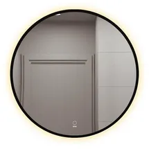 Home Deluxe LED-Spiegel Schwarz, Glas, 80x80x1 cm Badezimmer, Badezimmerspiegel, Badspiegel
