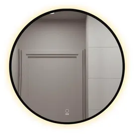 Home Deluxe LED-Spiegel Schwarz, Glas, 80x80x1 cm Badezimmer, Badezimmerspiegel, Badspiegel