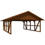 SKANHOLZ Skan Holz Carport Schwarzwald mit Dachschalung 684 x 772 cm Nuss