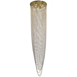 Licht-Erlebnisse Pendelleuchte BENIVA Dimmbar Messing Metall Glas LE120977