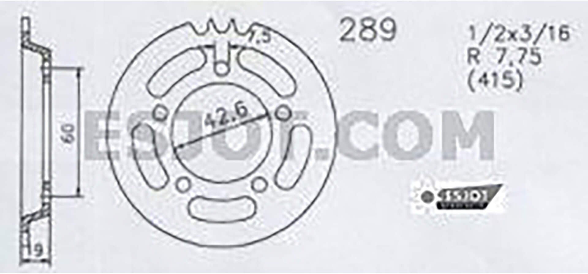 ESJOT Sprocket 50 tanden staal 415 pitch