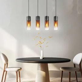 GLOBO Hängeleuchte 4-flg. 156 cm Glas schwarz