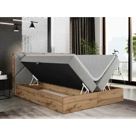 MKS Boxspringbett 180 x 200 cm H4 Hellgrau