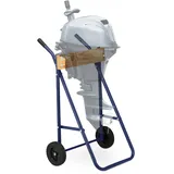 Relaxdays Außenborder Ständer, Lagerung - Transport, Langschaft Außenbordmotor bis 100 kg, Stahl Motorhalter, dunkelblau