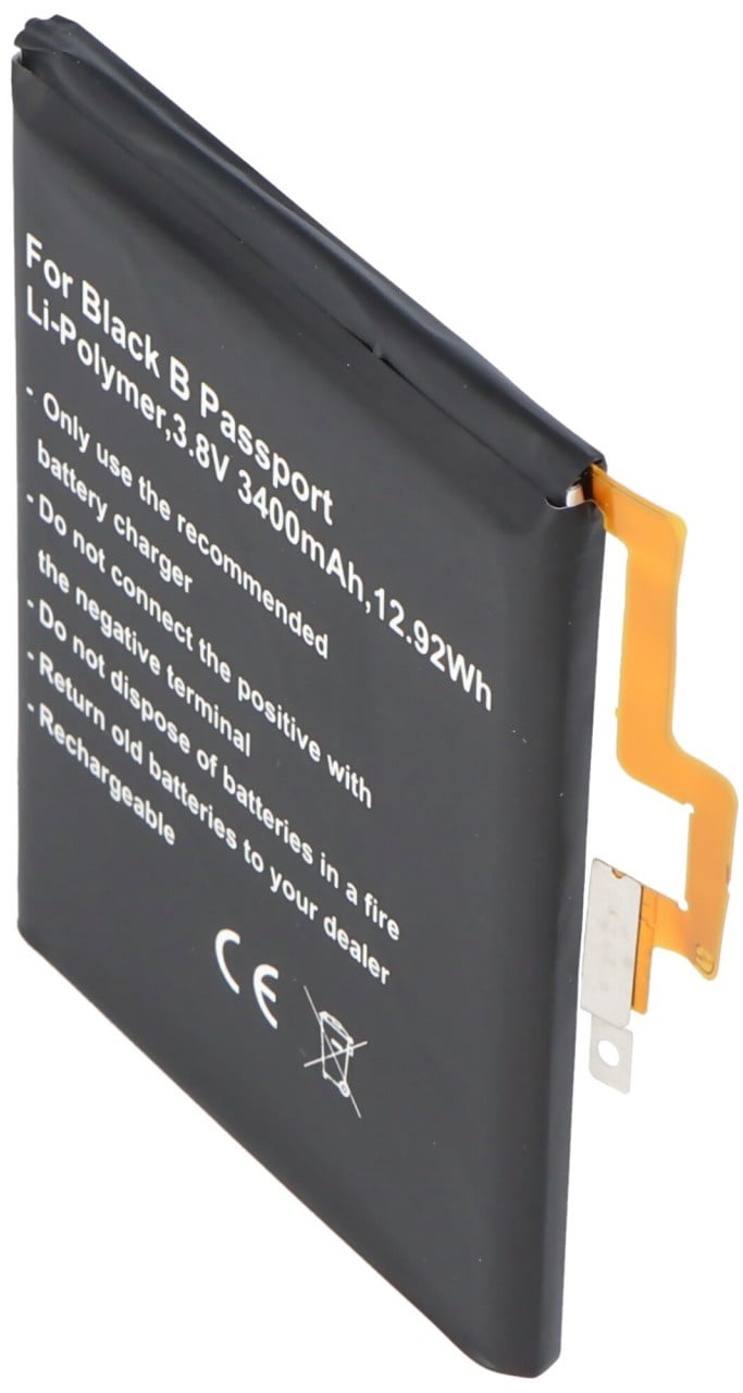 Akku passend für Blackberry Passport, BAT-58107-003, Li-Polymer, 3,8V, 3400mAh, 12,9Wh, built-in, ohne Werkzeug