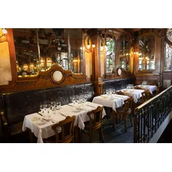 Fototapete PAPERMOON "Vintage Restaurant", bunt, B:3,00m L:2,23m, Vlies, Tapeten