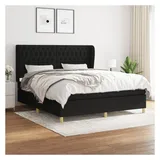 vidaXL Boxspringbett mit Matratze Schwarz 180x200 cm Stoff