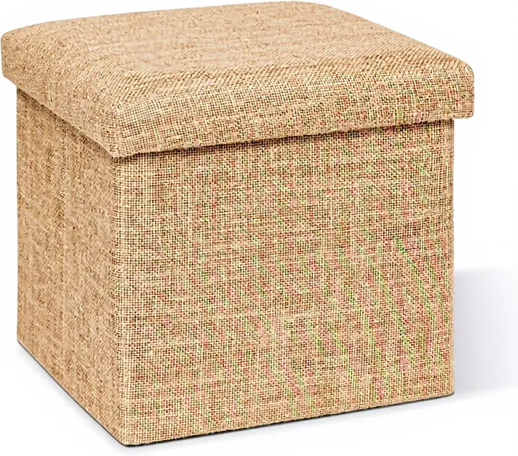 Faltbare Pouf 31 x 31 cm Jute EFFECT-Stoff