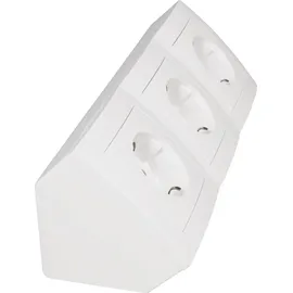 McPower Flair, mit 0,15m Kabel, 3x Schutzkontakt, in weiß matt, 3-fach Schutzkontaktsteckdosen, 15cm Lüsterklemme, 250V~ / 16A, Aufbau,